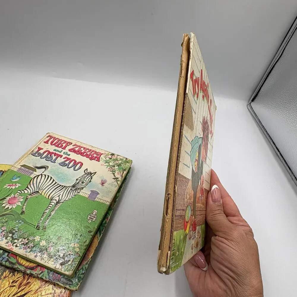 Vintage Lot 5 Whitman Children's Books The Three Bears Try Again Sally Animals